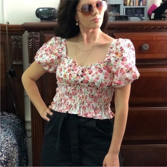 ZARA printed Top puff sleeves 8514/ 152 - Picture 4 of 13